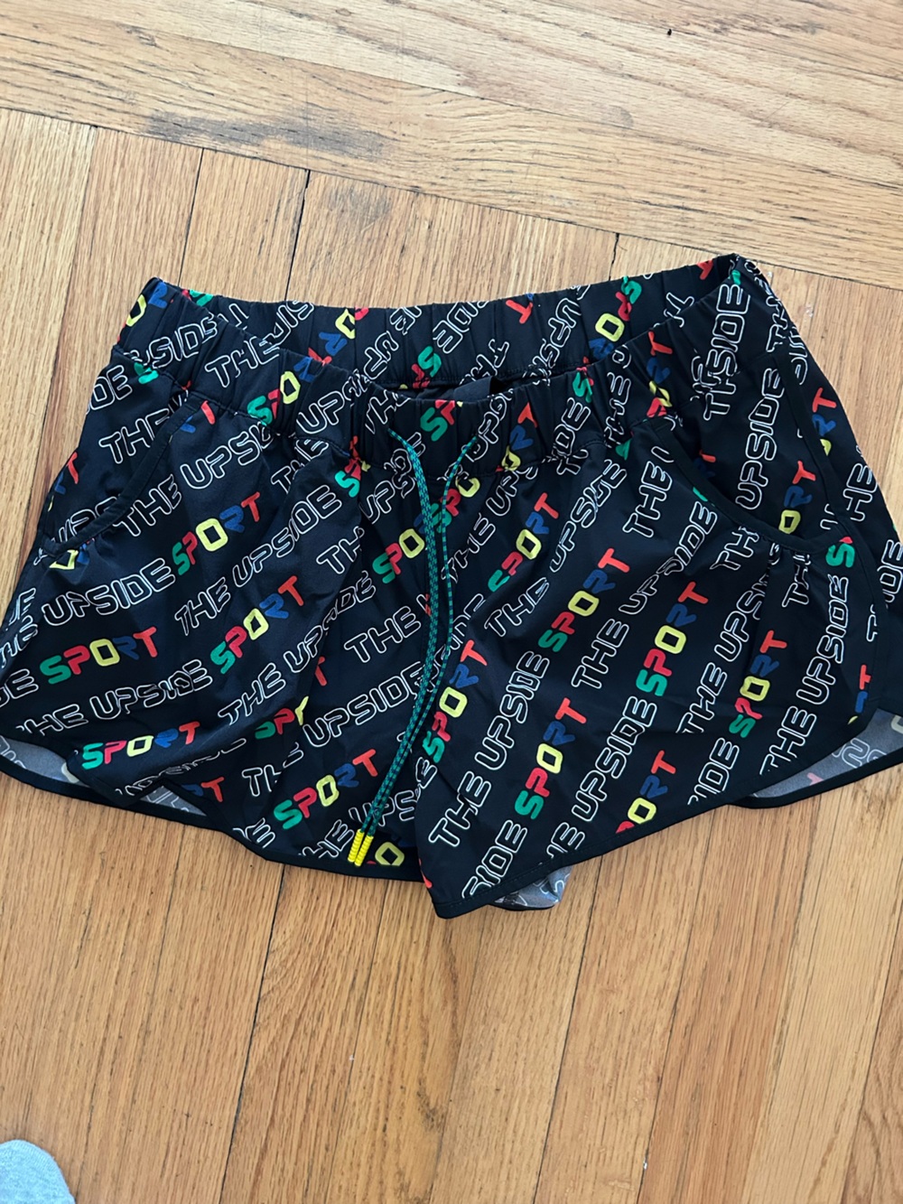 The Upside Black Multi-Color Athletic Shorts